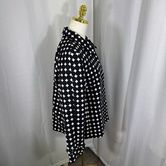 NEW Talbots Jackie Fit Polka Dot Blazer Jacket 100% Cotton Womens Size 14 Preppy - Picture 5 of 14